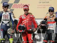 Podium du Qatar Stoner devant Rossi