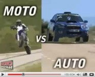 Auto vs contre Moto rallye supermotard